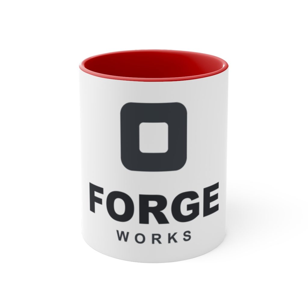 11oz Accent Mug — custom printed by Inked Swag Co.