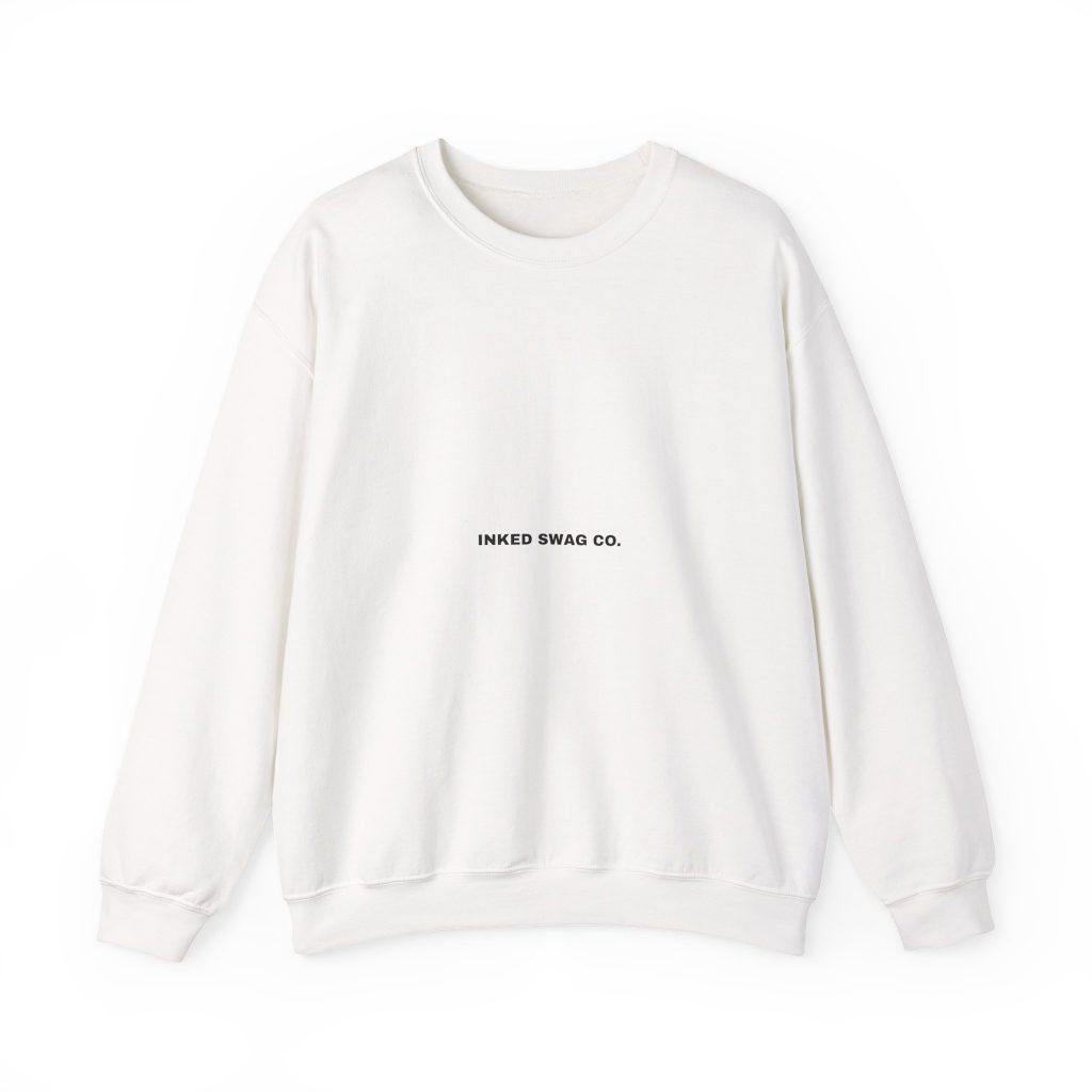 Minimal 'Inked Swag Co.' Crewneck Sweatshirt — Small Center Logo, Casual Streetwear