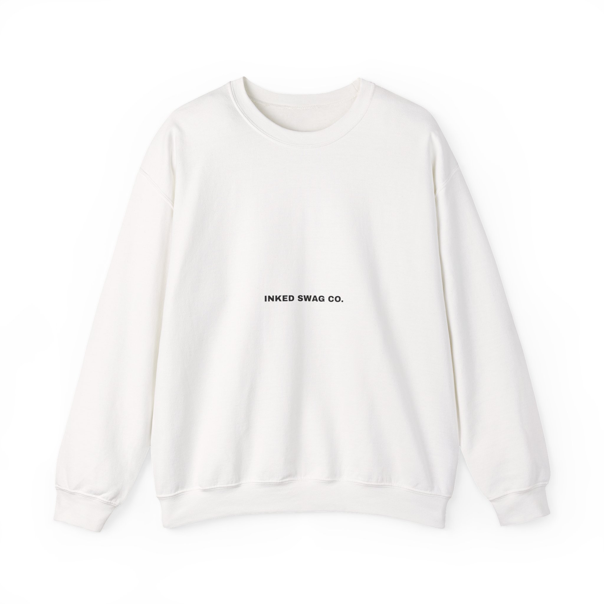 Minimal 'Inked Swag Co.' Crewneck Sweatshirt — Small Center Logo, Casual Streetwear