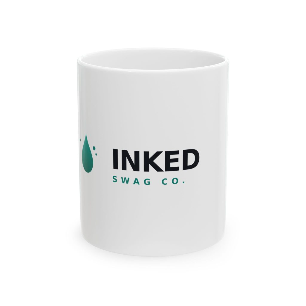 Inked Swag Co. Ceramic Coffee Mug — Minimal Logo (11oz & 15oz)