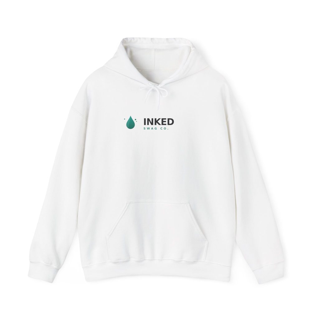Inked Swag Co. Minimal Logo Hoodie — White Classic Pullover