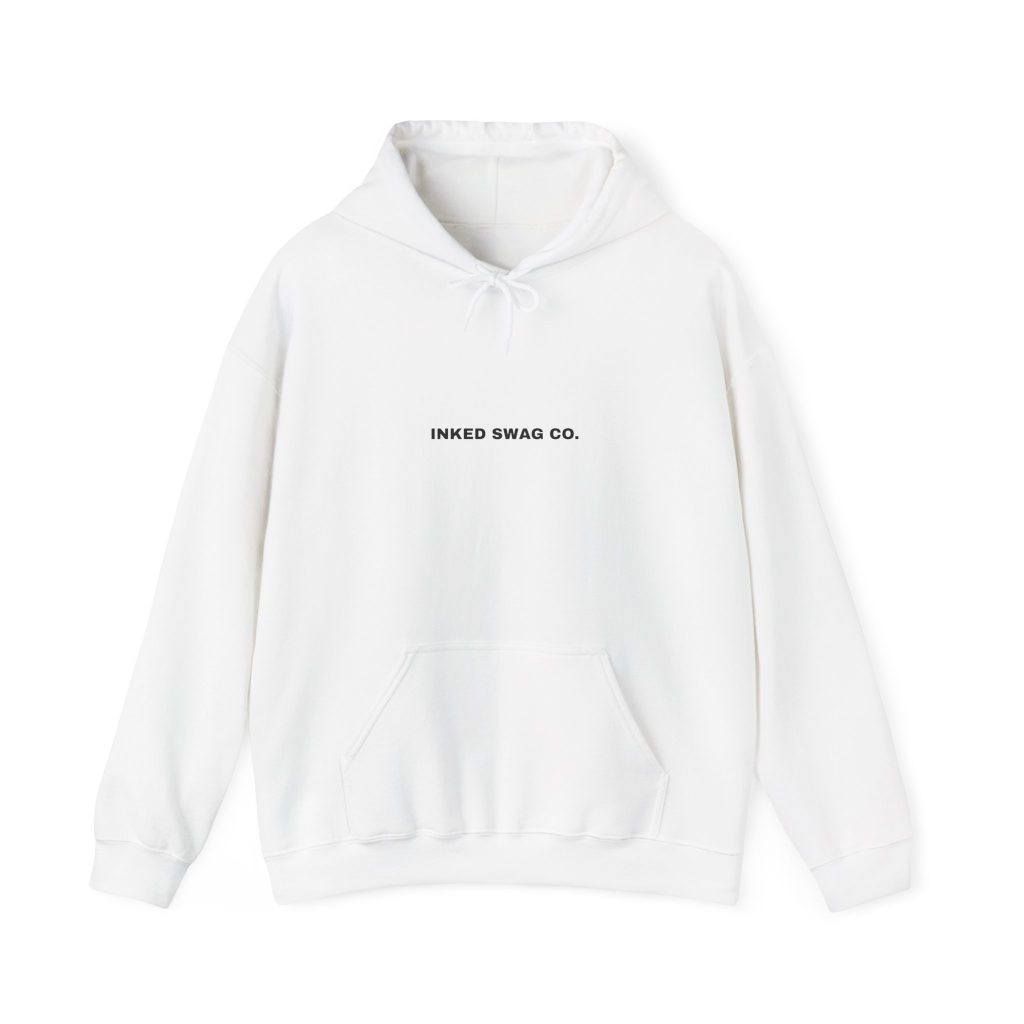 Inked Swag Co. Minimal Logo Hoodie — White Classic Pullover