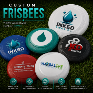 Custom Frisbees — custom printed by Inked Swag Co.