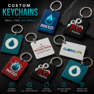Keychains — custom printed by Inked Swag Co.