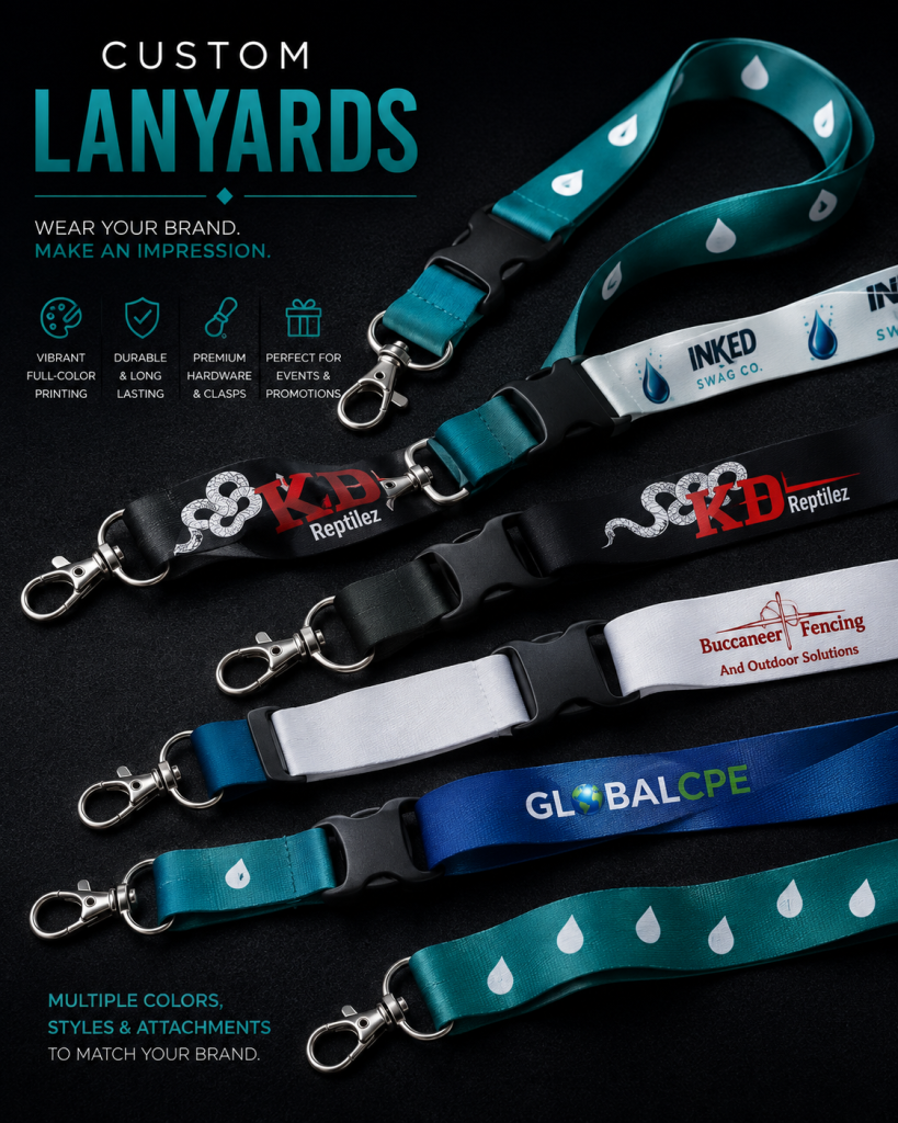 Lanyards — custom printed by Inked Swag Co.