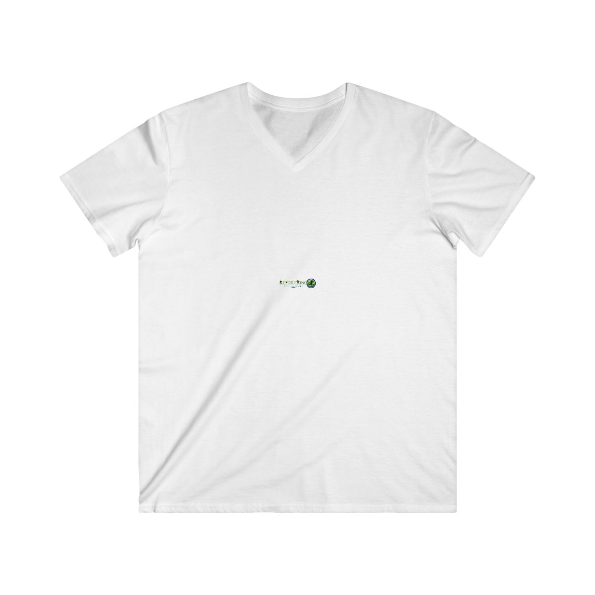 Men’s Fitted V-Neck Short Sleeve Tee — custom printed by Inked Swag Co.
