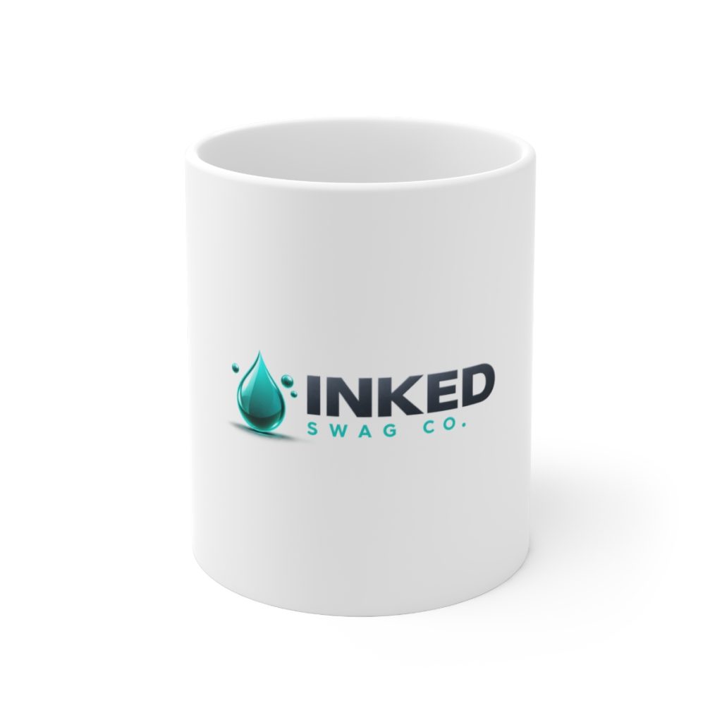 White Ceramic Mug, 11oz — custom printed by Inked Swag Co.